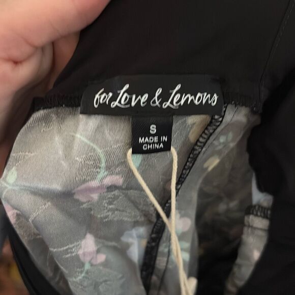 NWT For Love & Lemons Lexy Long Sleeve Black Floral Mini Size Small - Picture 7 of 9